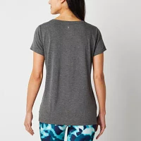 Xersion Womens Crew Neck Short Sleeve Graphic T-Shirt