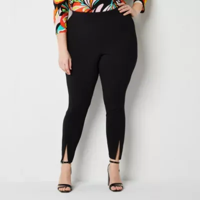Bold Elements-Plus Womens Slim Pull-On Pants