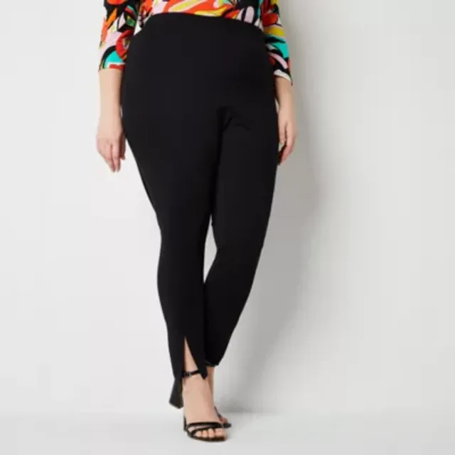 Bold Elements-Plus Womens Mid Rise Slim Pull-On Pants