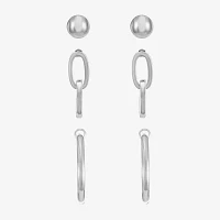 Liz Claiborne Stud, Drop And Hoop 3 Pair Earring Set