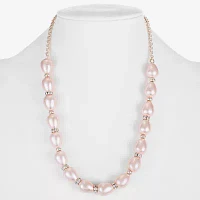 Monet Jewelry Simulated Pearl 17 Inch Rolo Collar Necklace