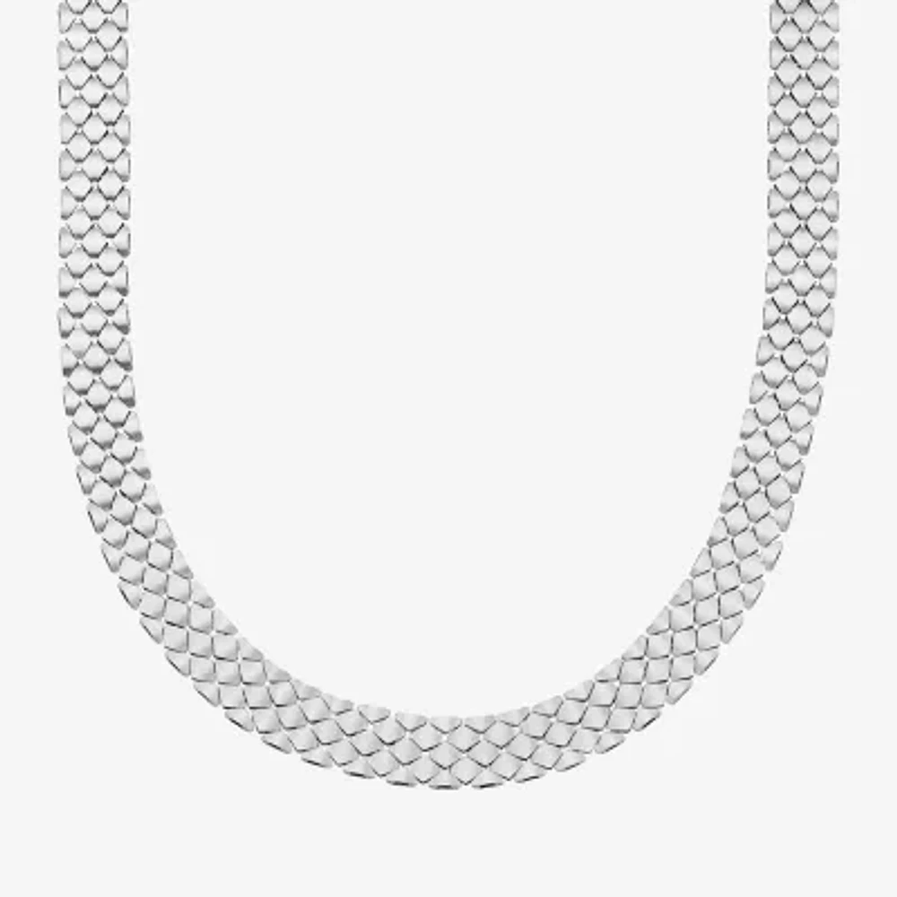 Sterling Silver 18 Inch Stampato Chain Necklace