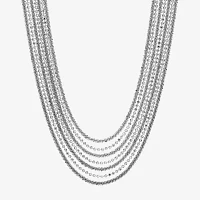 Womens 18 Inch Sterling Silver Link Necklace