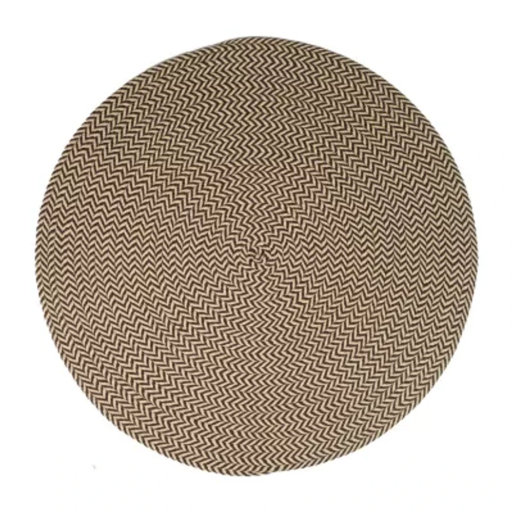 Colonial Mills Ibiza Woven Chevron Reversible Round Doormat