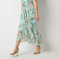 Danny & Nicole Womens Sleeveless Floral Fit + Flare Dress