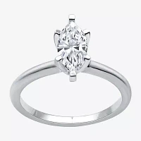 (G / Si1-Si2) Womens 1 CT. Lab Grown White Diamond 14K Gold Marquise Solitaire Engagement Ring