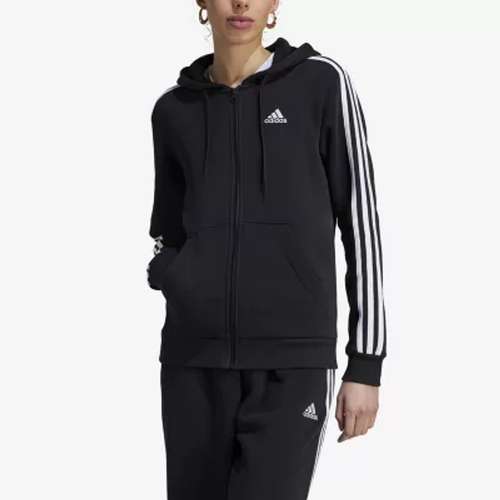 adidas Essentials Fleece 3 Stripes Full Zip Hoodie