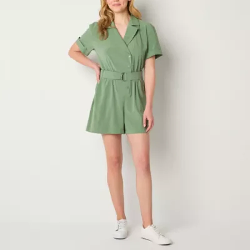 Stylus Short Sleeve Belted Romper