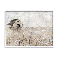 Stupell Industries White Barn Distressed Landscape Framed Print