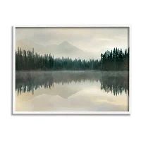 Stupell Industries Foggy Lake Forest Landscape Framed Print