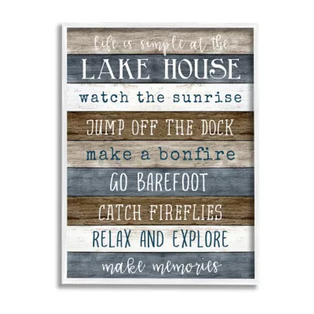 Stupell Industries Life Is Simple Lake House List Framed Print