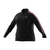 adidas Essentials Warm-Up Tricot Slim 3 Stripes Track Jacket (Plus Size)