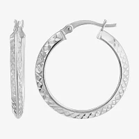 Sterling Silver 25mm Round Hoop Earrings