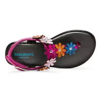 Thereabouts Little & Big  Girls Hazel Adjustable Strap Flat Sandals