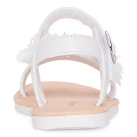 Christie & Jill Little Big  Girls Ava Ankle Strap Flat Sandals
