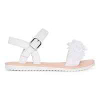 Christie & Jill Little Big  Girls Ava Ankle Strap Flat Sandals