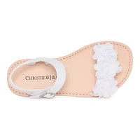 Christie & Jill Little Big  Girls Ava Ankle Strap Flat Sandals