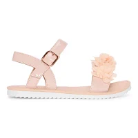 Christie & Jill Little Big  Girls Ava Ankle Strap Flat Sandals