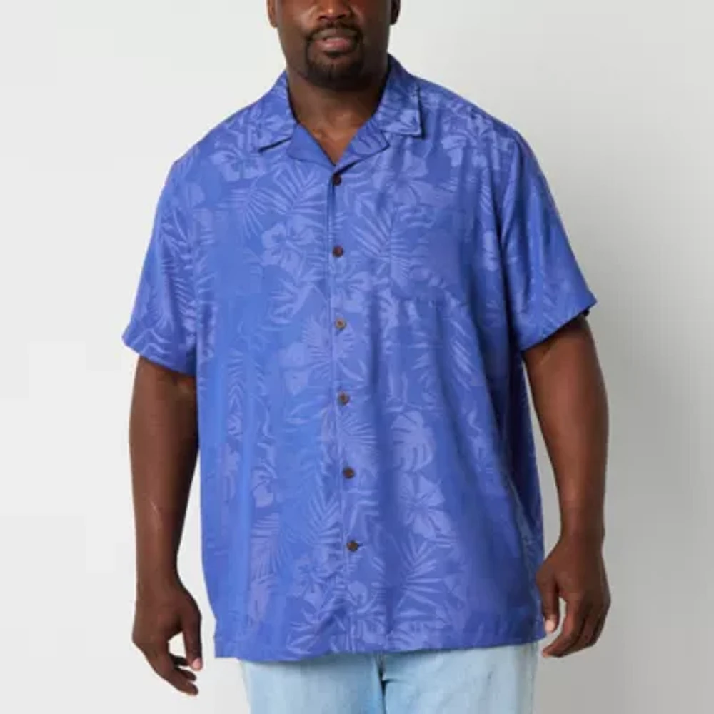 St. John's Bay Button-Down Big and Tall Mens Short Sleeve Breathable Camp Shirt