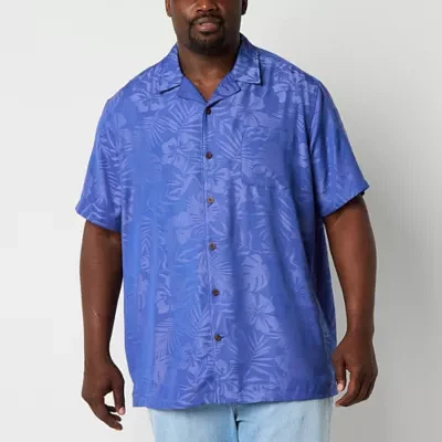 St. John's Bay Button-Down Big and Tall Mens Short Sleeve Breathable Camp Shirt