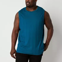Shaquille O'Neal XLG Ribbed Big and Tall Mens Crew Neck Sleeveless Tank Top