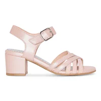 Christie & Jill Little Big  Girls Grace Block Heel Pumps