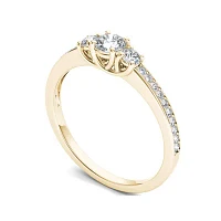 1/2 CT.T.W. Natural Diamond 14K Yellow Gold 3-Stone Engagement Ring