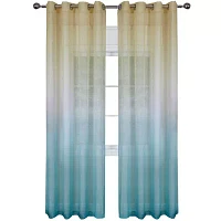 Rainbow Sheer Grommet Top Single Curtain Panel