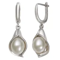 Cultured Freshwater Pearl Sterling Silver Drop Earrings