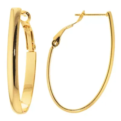 24K Gold Over Brass Hoop Earrings