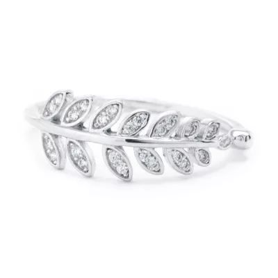 Silver Treasures Cubic Zirconia Sterling Band