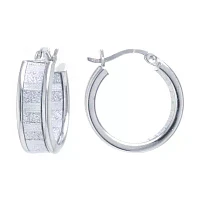 Silver Reflections Pure Silver Over Brass 20mm Hoop Earrings