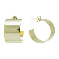 Silver Reflections 24K Gold Over Brass Hoop Earrings