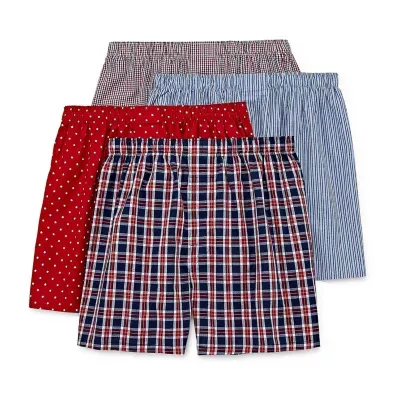 Stafford Woven Mens 4 Pack Boxers