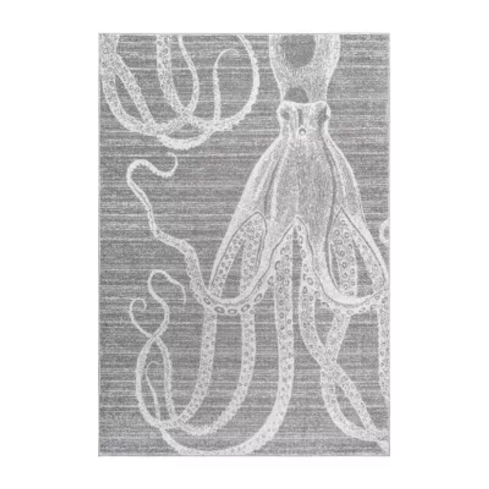 nuLoom Thomas Paul Power Loomed Octopus Rectangular Rug