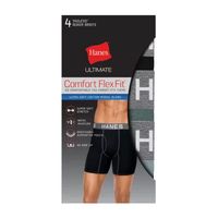 Hanes Ultimate Comfort Flex Fit Ultra Soft Mens 4 Pack Boxer Briefs