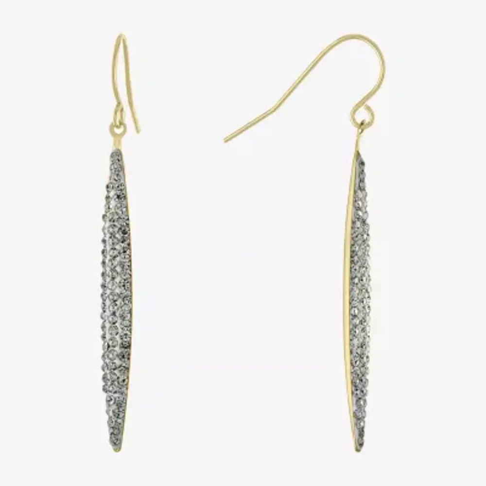 Sparkle Allure Womens Crystal 14K Gold Over Brass Drop Earrings