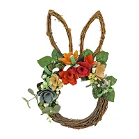 National Tree Co. 17 Floral Bunny Ears Wreath