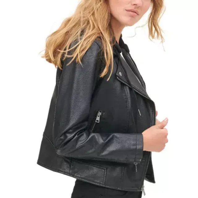 Levi's Faux Leather Hooded Wind Resistant Midweight Motorcycle Jacket |  Fairlane Town Center