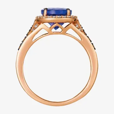 Le Vian Grand Sample Sale™ Ring featuring 2 1/2 cts. Blueberry Tanzanite®, 1/6 cts. Chocolate Diamonds®, 1/4 cts. Nude Diamonds™ Set in 14K Strawberry Gold®