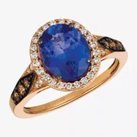 Le Vian® Grand Sample Sale™ Ring featuring 1/ CT. Blueberry Tanzanite® 1/ CT. Chocolate Diamonds® 1/ CT. Nude Diamonds™ Set in 14K Strawberry Gold