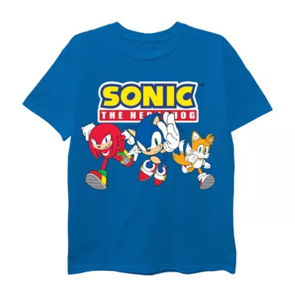 Little & Big Boys Crew Neck Short Sleeve Sonic the Hedgehog Graphic T-Shirt