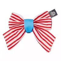 Paw & Tail Striped Dog Bandana Bow Set