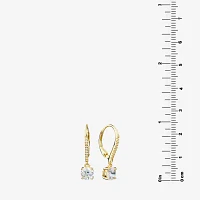 Silver Treasures Cubic Zirconia 14K Gold Over Silver Drop Earrings