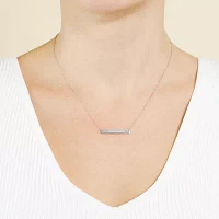 Silver Treasures Womens Sterling Silver Bar 16 Inch Pendant Necklace