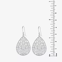 Silver Reflections Pure Silver Over Brass Drop Earrings