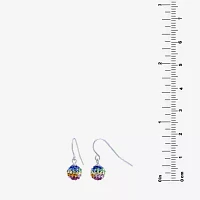 Silver Treasures Crystal Sterling Silver Ball Drop Earrings