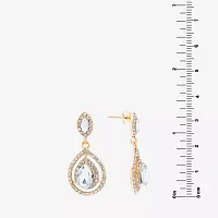 Sparkle Allure Crystal 24K Gold Over Brass Drop Earrings