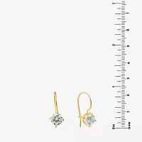 Silver Treasures Cubic Zirconia 14K Gold Over Silver Round Drop Earrings