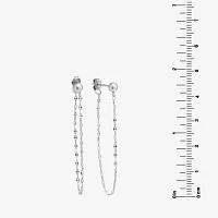 Silver Treasures Front And Back Chain Sterling Silver Drop Earrings